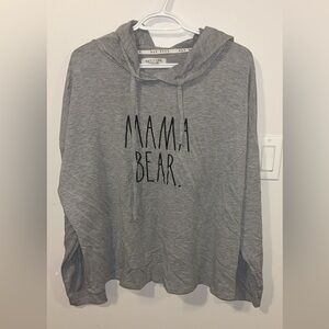 Rae Dunn Mama Bear Gray Pullover Hoodie
